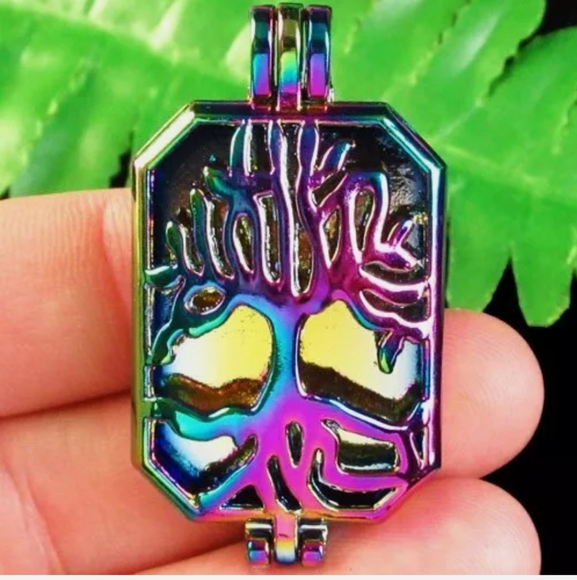 New Rainbow Hematite Tree Of Life Open Pendant. - Picture 2 of 3